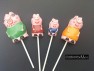 528sp Pepper Pig Mom Dad Brother Chocolate or Hard Candy Lollipop Mold